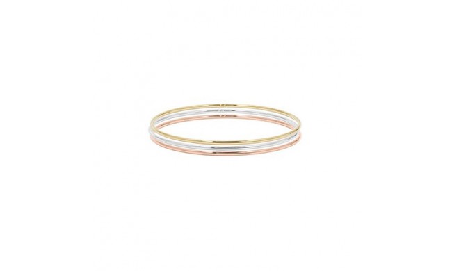 Carla Set of Three 14k Tri Tone Plain Bangles