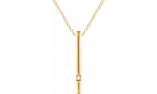 14K Yellow .015 CT Diamond Bar 16-18 Necklace