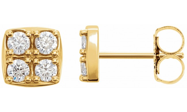 14K Yellow 1/2 CTW Diamond Earrings