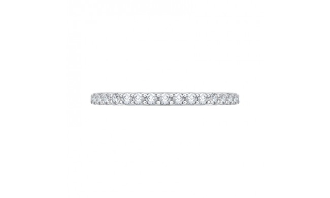 Shah Luxury 14K White Gold Round Diamond Wedding Band