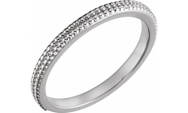 14K White Stackable Bead Ring