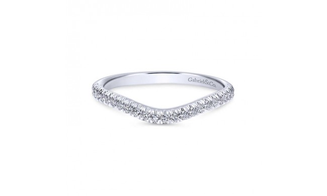 Gabriel & Co. 14k White Gold Contemporary Curved Wedding Band