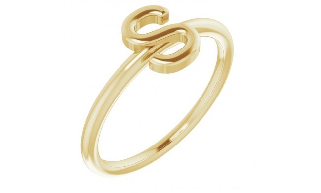 14K Yellow Initial S Ring