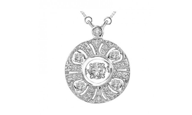 Gems One 14KT White Gold & Diamond Rhythm Of Love Neckwear Pendant   - 1/3 ctw