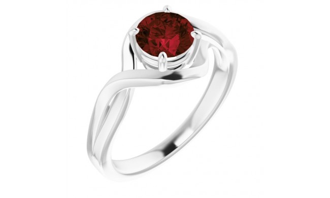 14K White Mozambique Garnet Ring