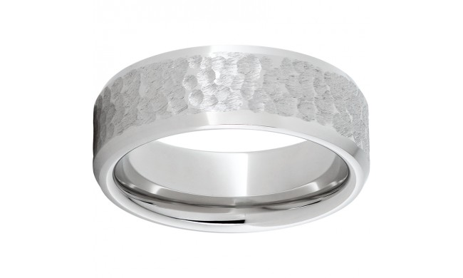 Serinium Beveled Edge Band with Moon Finish and Polished Edges