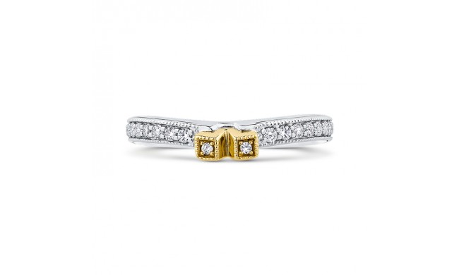 Shah Luxury Round Diamond Wedding Band In 14K Two Tone-Gold