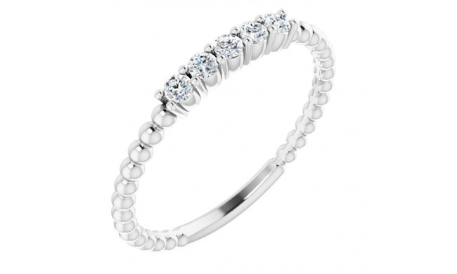 14K White 1/6 CTW Diamond Stackable Ring