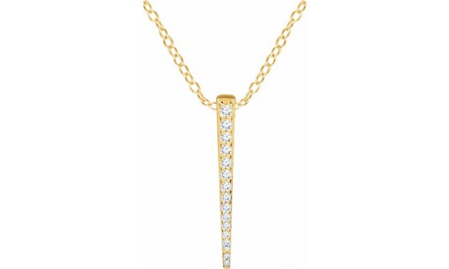 14K Yellow 1/4 CTW Diamond Graduated 16-18 Bar Necklace
