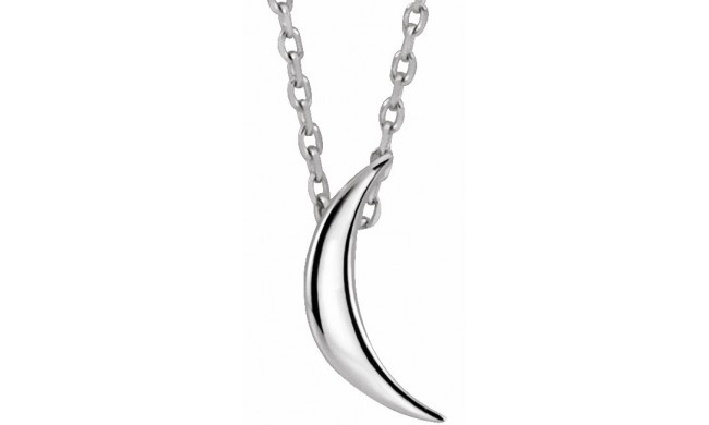 14K White Crescent 16-18 Necklace