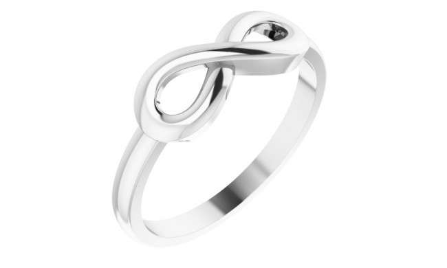 14K White Infinity-Inspired Ring