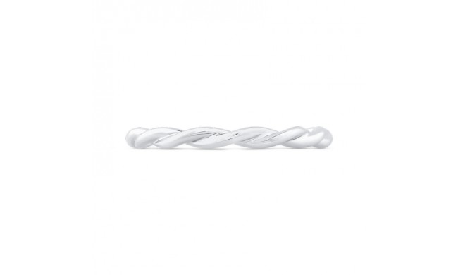 Shah Luxury 14K White Gold Plain Wedding Band