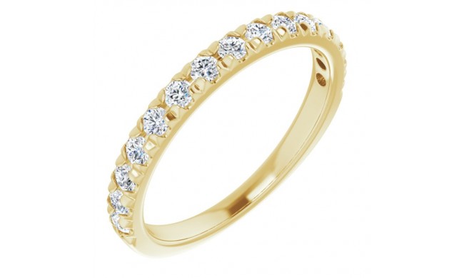 14K Yellow 1/2 CTW Diamond French-Set Anniversary Band