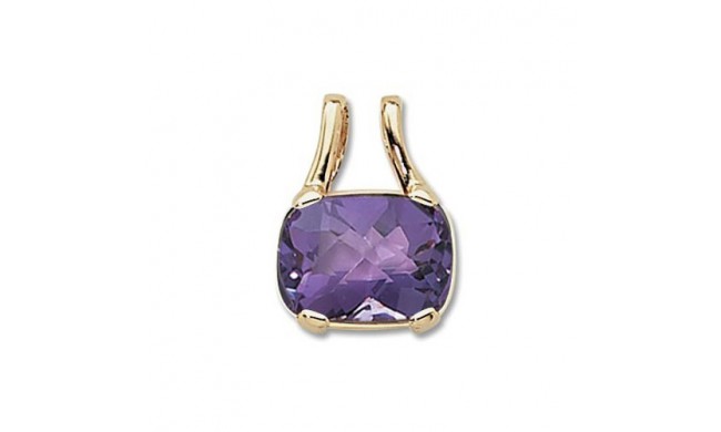 14K Yellow Gold 16X12 Cushion Amethyst Pendant