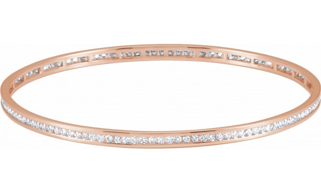 14K Rose 2 1/4 CTW Diamond Stackable Bangle 8 Bracelet