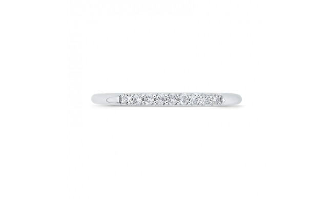 Shah Luxury 14K White Gold Round Diamond Wedding Band with Euro Shank