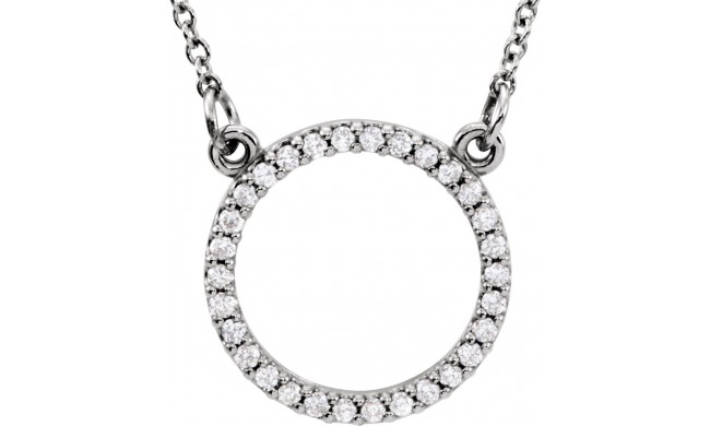 14K White 1/8 CTW Diamond 16 Necklace