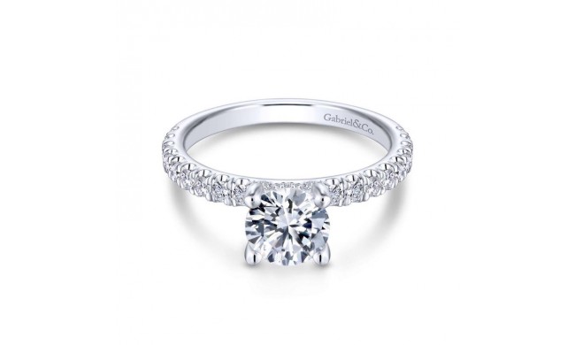 Gabriel & Co. 14k White Gold Contemporary Straight Engagement Ring