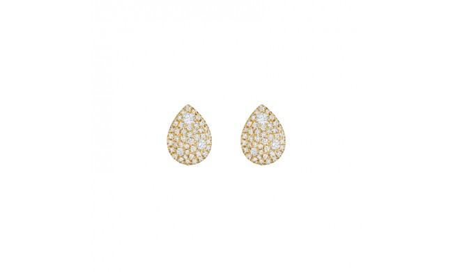 Henri Daussi 14k Yellow Gold Diamond Stud Earrings