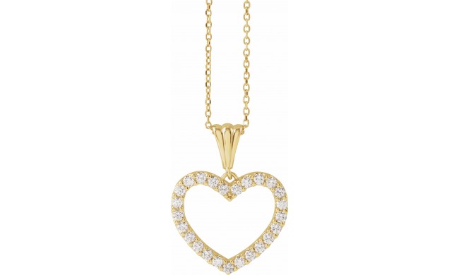 14K Yellow 1/2 CTW Diamond Heart 18 Necklace