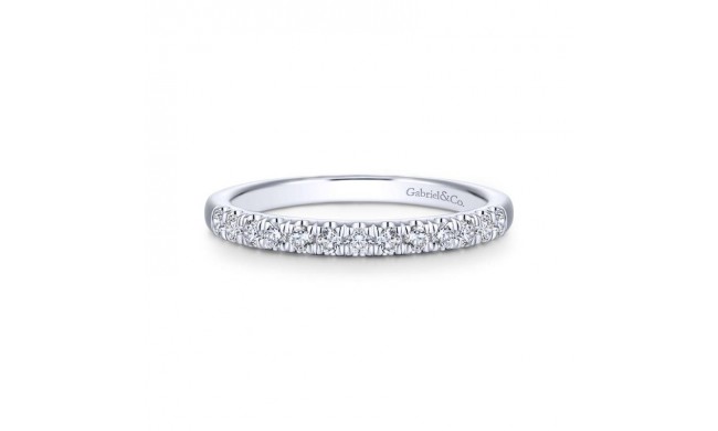 Gabriel & Co. 14k White Gold Contemporary Diamond Wedding Band