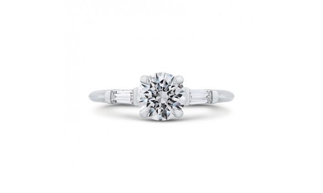 Shah Luxury 14K White Gold Round Diamond Classic Engagement Ring (Semi-Mount)