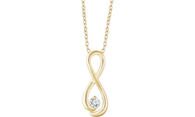 14K Yellow 1/6 CTW Diamond Infinity-Inspired 16-18 Necklace