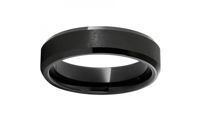 Black Diamond Ceramic Beveled Edge Band with Stone Finish