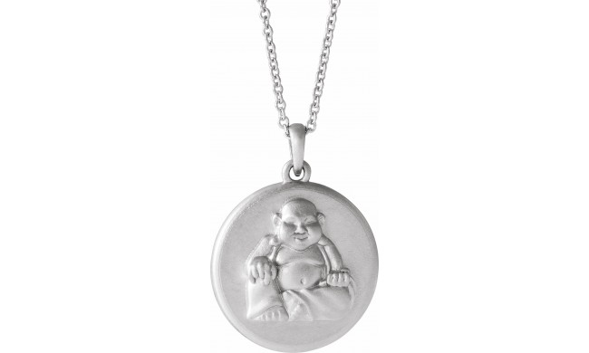 14K White Buddha 16-18 Necklace