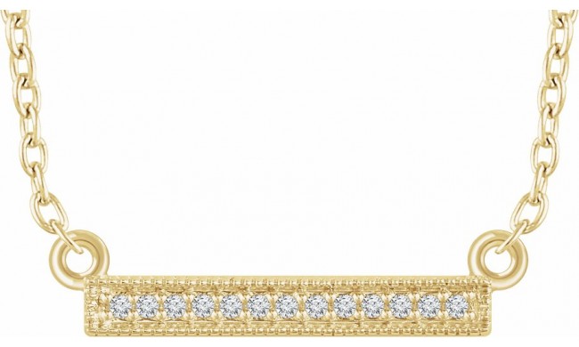 14K Yellow .05 CTW Diamond Bar 16-18 Necklace