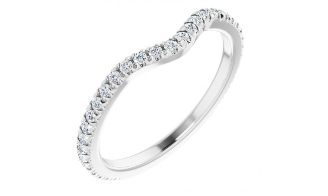 14K White 1/3 CTW French-Set Matching Diamond Band