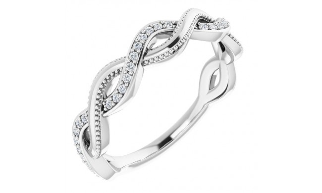 14K White 1/8 CTW Diamond Anniversary Band