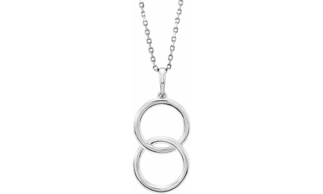 14K White Interlocking Circle 18 Necklace