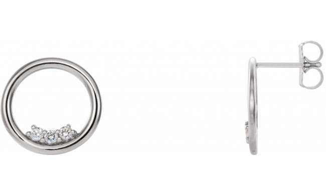 14K White 1/6 CTW Diamond Circle Earrings