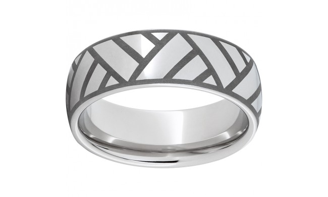 Serinium Domed Band with Volley Laser Engraving