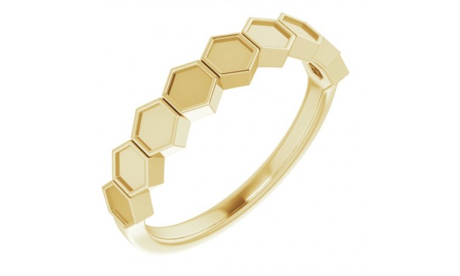 14K Yellow Stackable Geometric Ring