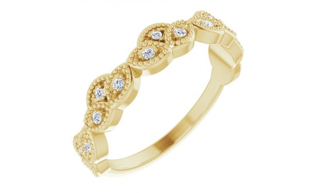 14K Yellow 1/8 CTW Diamond Anniversary Band