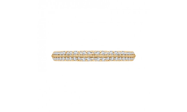 Shah Luxury Round Diamond Half-Eternity Wedding Band In 14K Yellow Gold