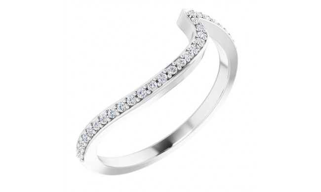 14K White 1/8 CTW Diamond Band for 5.2 mm Round Ring