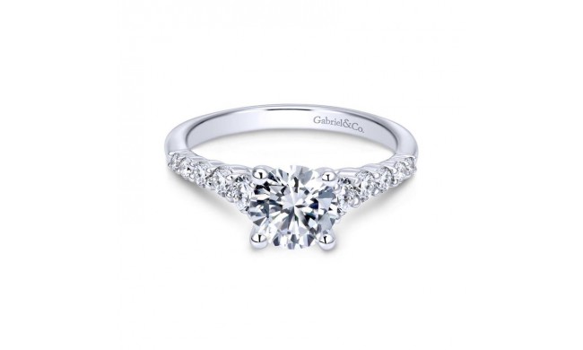 Gabriel & Co. 14k White Gold Contemporary Straight Engagement Ring