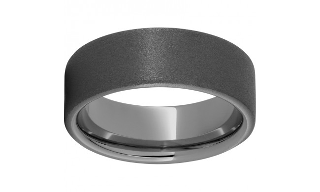 Rugged Tungsten  8mm Pipe Cut Band with Sandblast Finish