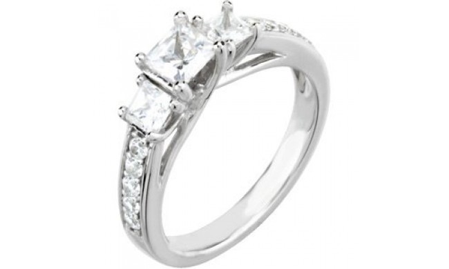 14K White 7/8 CTW Diamond Engagement Ring