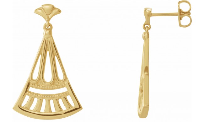 14K Yellow Vintage-Inspired Dangle Earrings