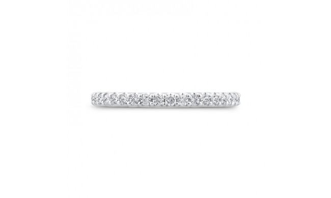 Shah Luxury 14K White Gold Half-Eternity Round Diamond Wedding Band