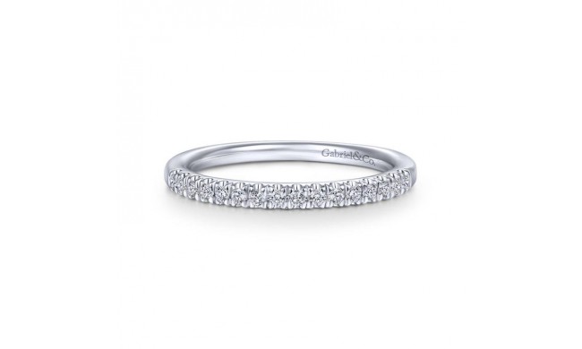 Gabriel & Co. 14k White Gold Contemporary Diamond Wedding Band