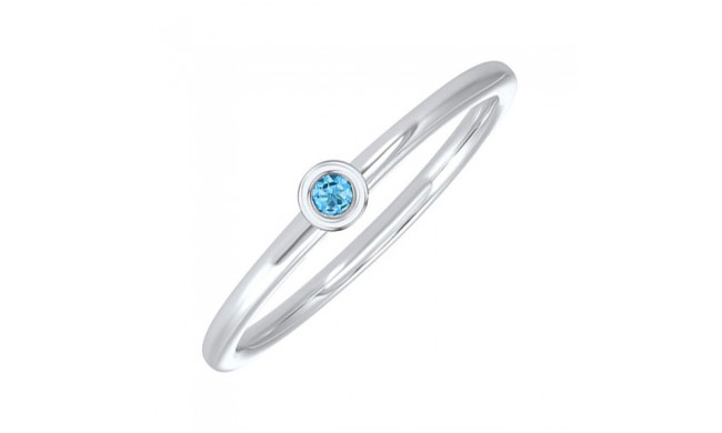 Gems One 10Kt White Gold Blue Topaz (1/20 Ctw) Ring