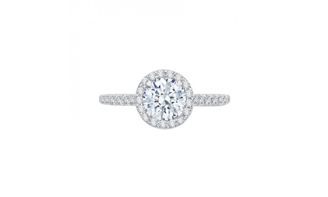 Shah Luxury 14K White Gold Round Diamond Halo Engagement Ring (Semi-Mount)