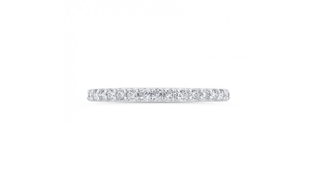 Shah Luxury 14K White Gold Round Cut Diamond Wedding Band