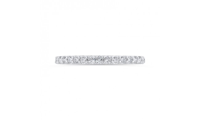 Shah Luxury 14K White Gold Round Cut Diamond Wedding Band