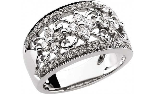 14K White 3/4 CTW Diamond Anniversary Band